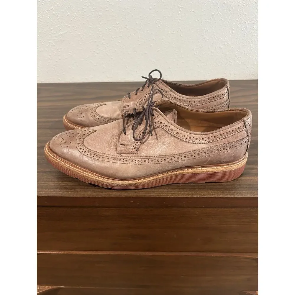 Allen‎ Edmonds Shannon Drive Shoes Mens Size 11.5 B Tan Leather Wingtip Oxford